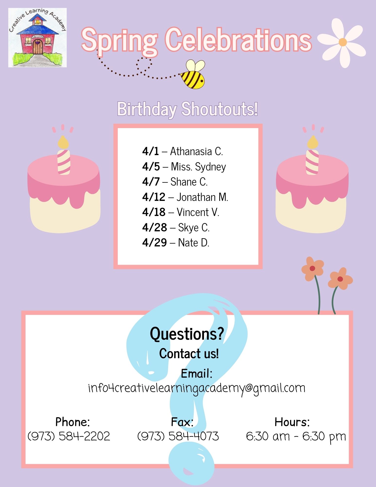 Newsletter & Calendar - creative-learning-academy