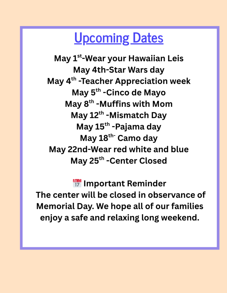 Dates May 2026 cla